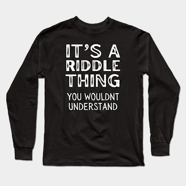 Hey Riddle Riddle Long Sleeve T-Shirt by Inktopolis